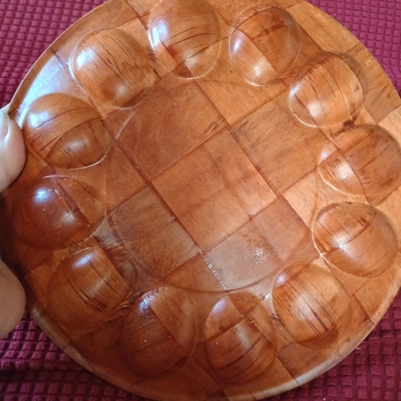 Vintage wooden deviled egg holder, mint condition - Picture 2 of 2